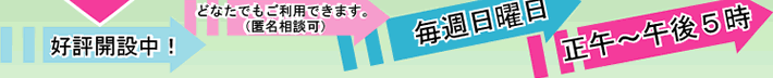 毎週日曜日正午〜午後5時 好評開設中